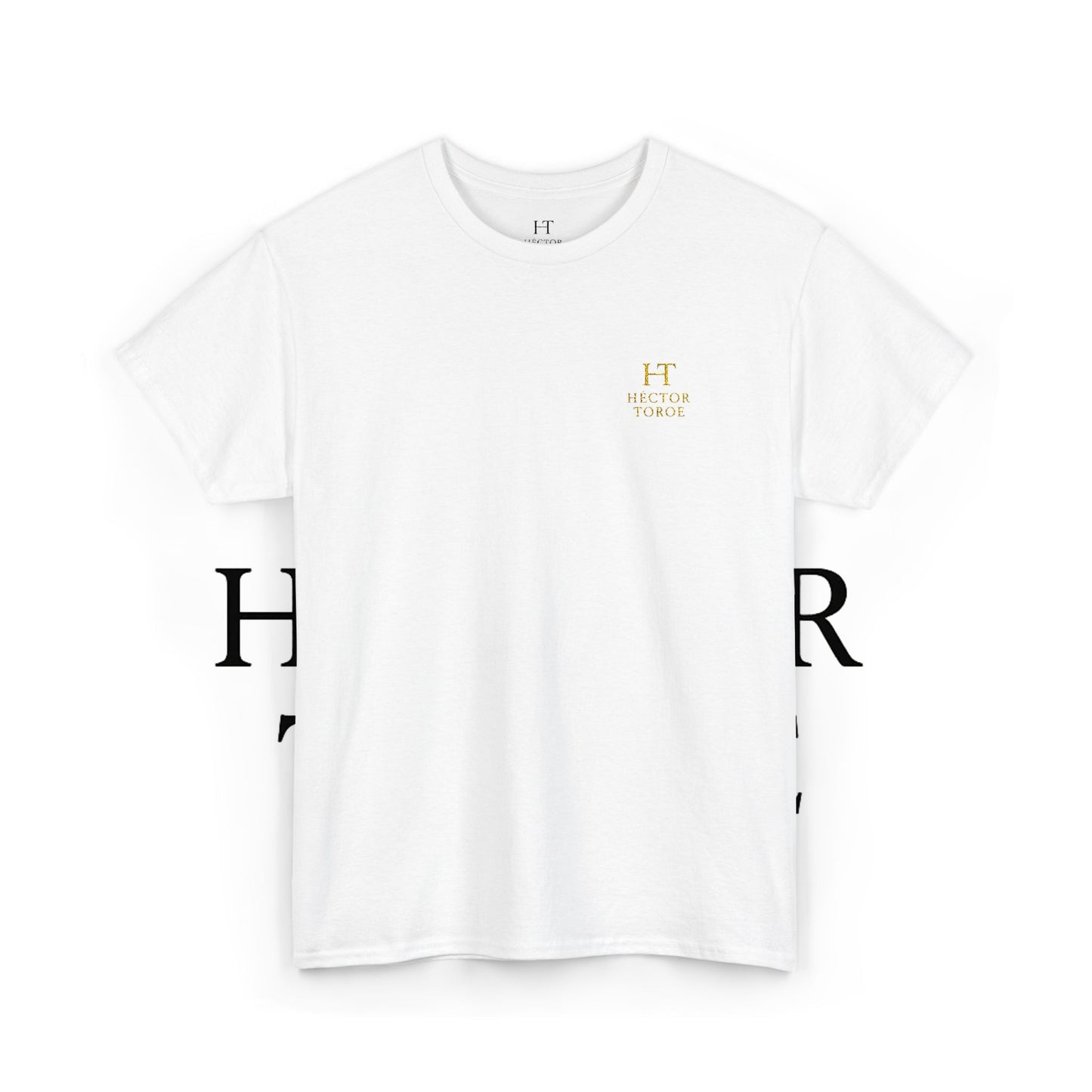 white Unisex Tee- t-shirt with Hector Toroe logo