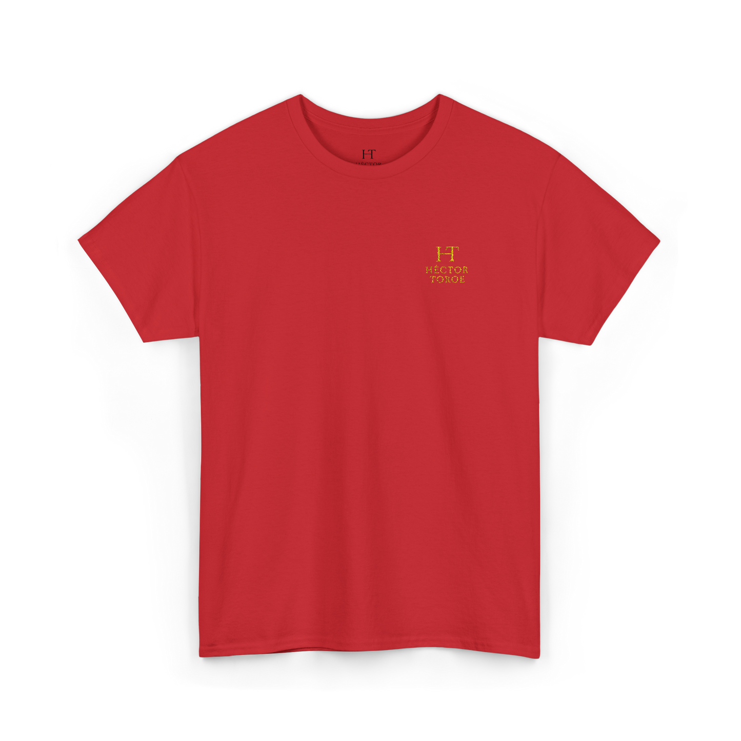 red t-shirt with Hector Toroe logo